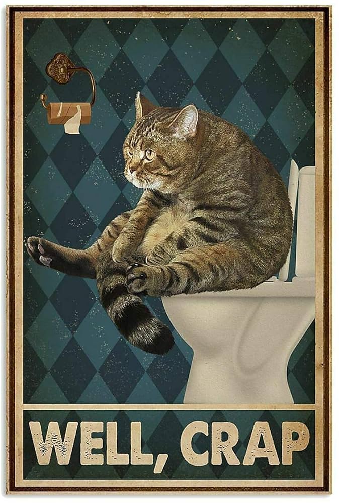 Amazon.co.jp: ヴィンテージトイレウェルクラップ猫ブリキ看板